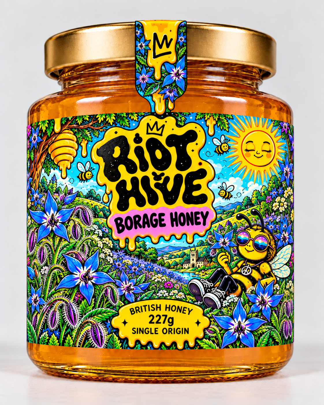 Riot Hive Borage Honey 227g jar