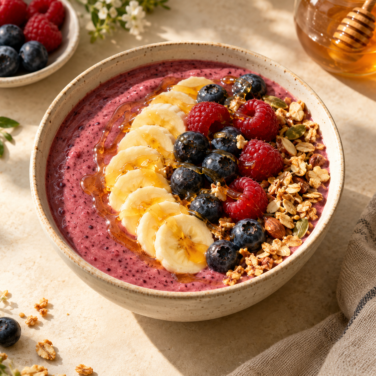 Honey & berry smoothie bowl